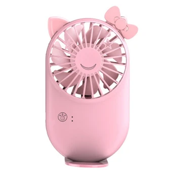 

Pink Cartoon Mini Portable Pocket Fan USB Charging Handheld/Desktop Small Fan