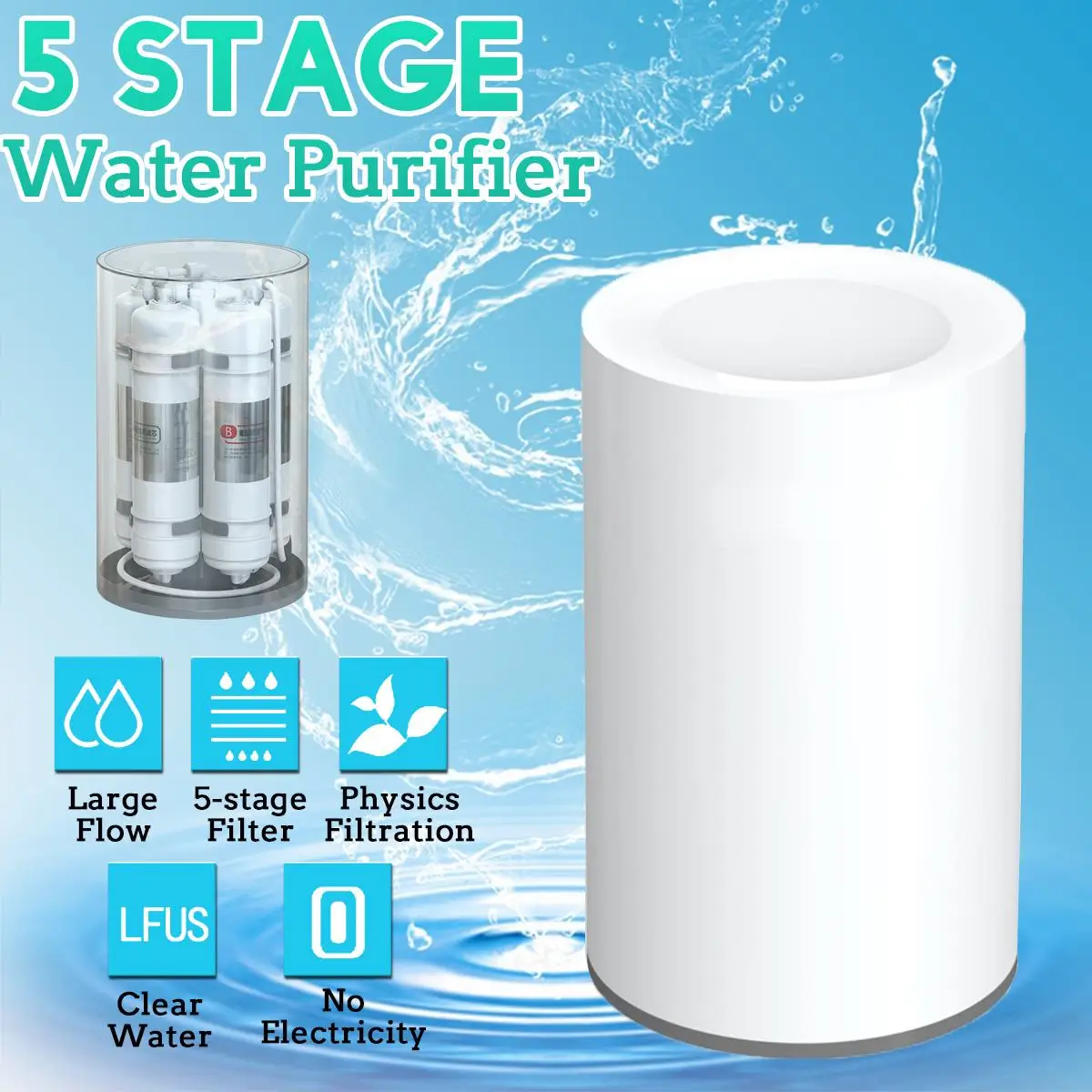

Kitchen Home Purifier Water Filters 5- Compact Design Water Filter System UF Purifier Faucet Household Ultras Filtration