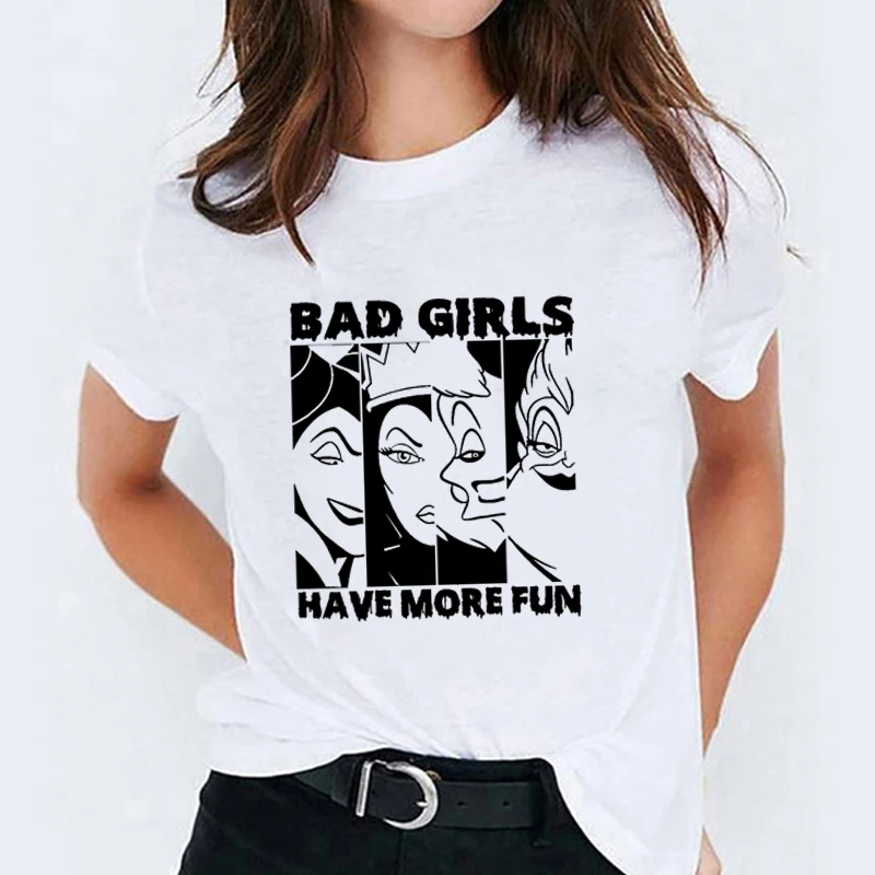 Женская футболка с принтом "Леди злодей", "Bad Girl Have More Fun Maleficent", "Хеллоуин"