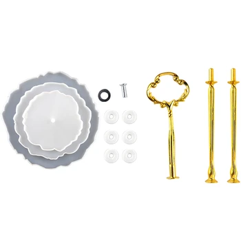 

Three-Layer Round Fruit Plate Mould Diy Crystal Epoxy Fruit Tea Tray Silicone Tray Mould