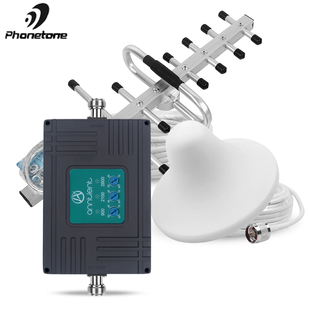Усилитель мобильного сотового сигнала 3G 4G LTE 2600 2G 70 дБ GSM 900 WCDMA 2100 2600|Усилители
