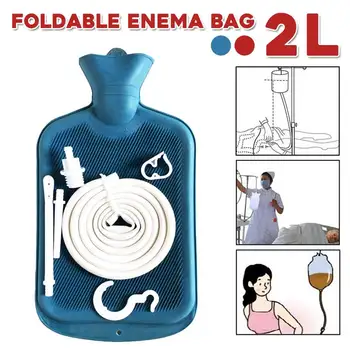 

2L Enema Bag Foldable Reusable Silica Gel Coffee Water Colon Cleansing Enteroclysm Detoxified Bowel Bags Vaginal Washing Enema