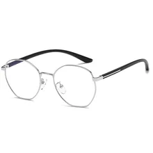 Новинка ноября Ретро многоугольные анти-синие плоские зеркальные синие оптические блокирующие очки модные трендовые компьютерные очки