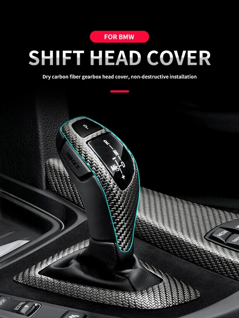 HENGYUESHANG Car Sticker Decal Gear Shift Knob Cover Carbon Color ABS Trim  fits for BMW F20 F21 F22 F23 F30 F31 F32 F33 F34 F35 F36 F07 F10 F12 F13