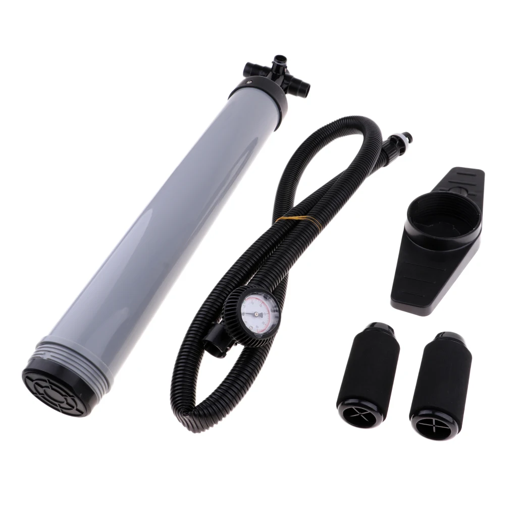 

Hand Pump & Valve Adaptor, Pressure Gauge Universal for Kayak Canoe SUP Inflatable Boat Dinghy - Gray
