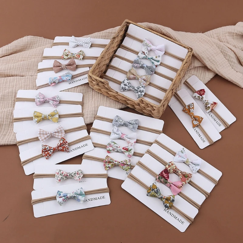 

Повязка на голову с бантом для принцессы, детская эластичная повязка на голову с милым принтом, мягкие хлопковые головные уборы для новорожденных