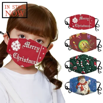 

Kids Children Utdoor Cute Christmas Printing Adjustable Rope Washable Face Mask Fashion Mask Respirator Mascarilla Reutilizable