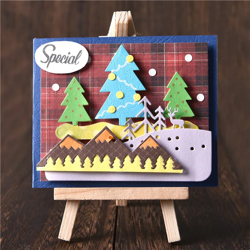 

DiyArts Winter Tree Metal Cutting Dies for Card Making Christmas Tree Dies Scrapbooking Embossing Stencil Die Cut New 2019 Dies