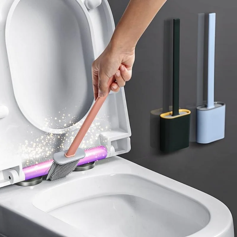 

Silicone Toilet Cleaning Brush WC Gaps Household Bathroom Tool Soft TPR Drain Tough Brushes Deeply Seamless Clean Free Hanging