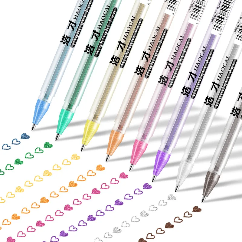 8 цветов набор гелевых ручек для вспышки, двухцветные маркеры для маркера, иллюзия, два цвета, фломастеры, дизайн DIY - Цвет: 8 color set