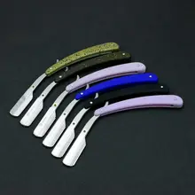 Univinlions, прямая пластиковая ручка, складное острое лезвие, бритва, палочка для мужчин и женщин, парикмахерский нож для бритья, борода, лицо, подмышек