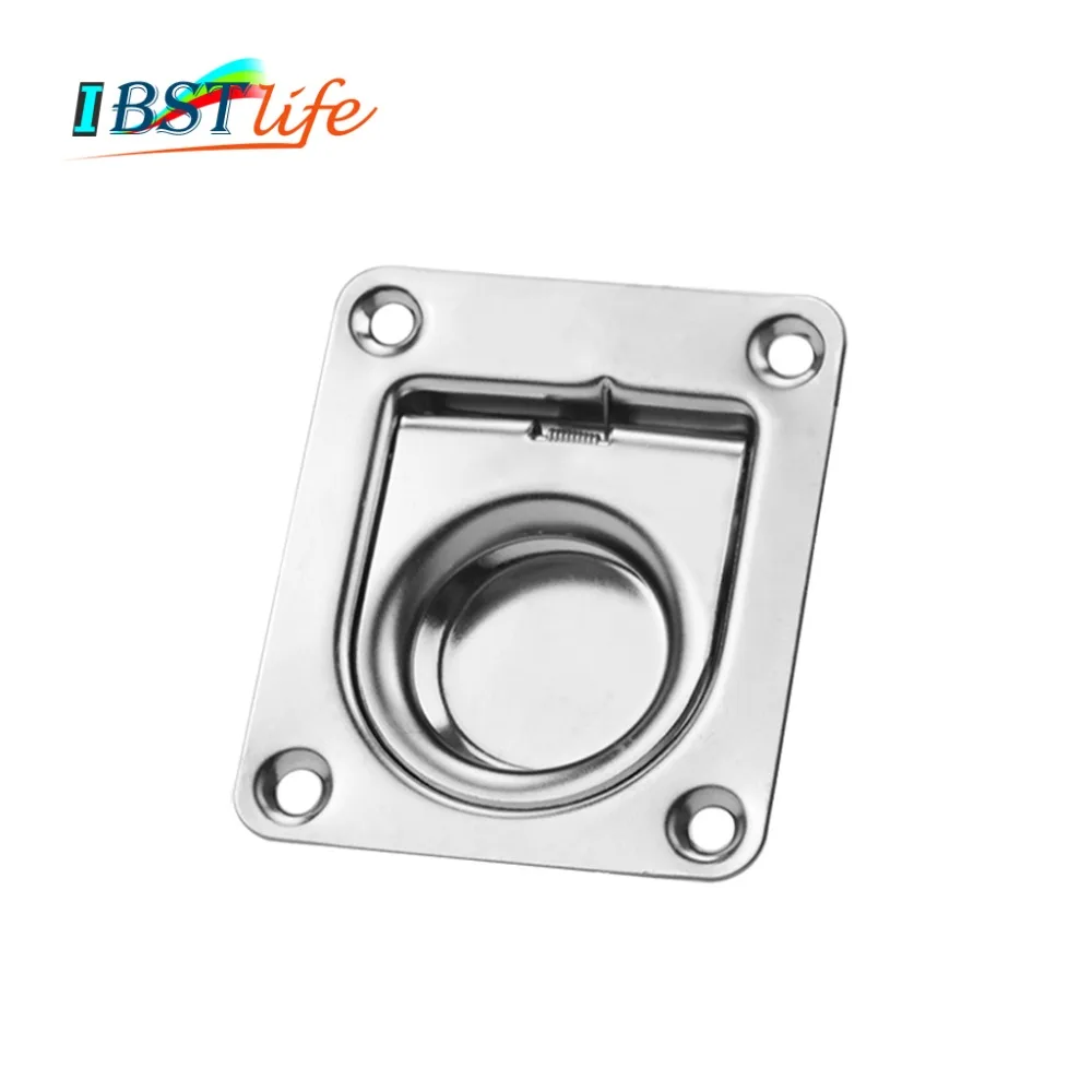 Satinless steel 304 ANTI-RATTLE spring Flush Lift Ring Deck Hatch Pull Handle Locker Cabinet boat hardware | Обустройство дома