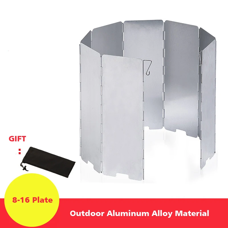 Outdoor Stove Windshield Gas-Burner Wind-Protector Foldable Picnic Aluminum 8/9/10-/..