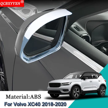 

Car Styling ABS Car Rearview Mirror Rain Eyebrow Frame Cover Stickers Sequins Automobiles Accessories For Volvo XC40 2018-2020