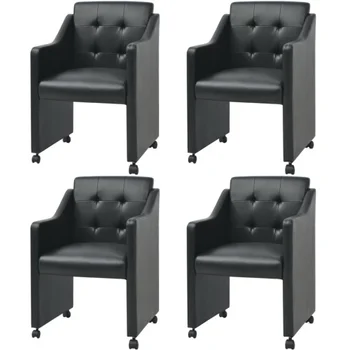 

[ES Warehouse] Dining chairs 4 units 59x57,5x86,5 cm black Free Shipping Spain Drop Shipping