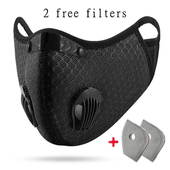 

Cycling Mask Activated Carbon Filter Breath Valve Respirator PM2.5 Mouth Face Mask Reticulated Cotton