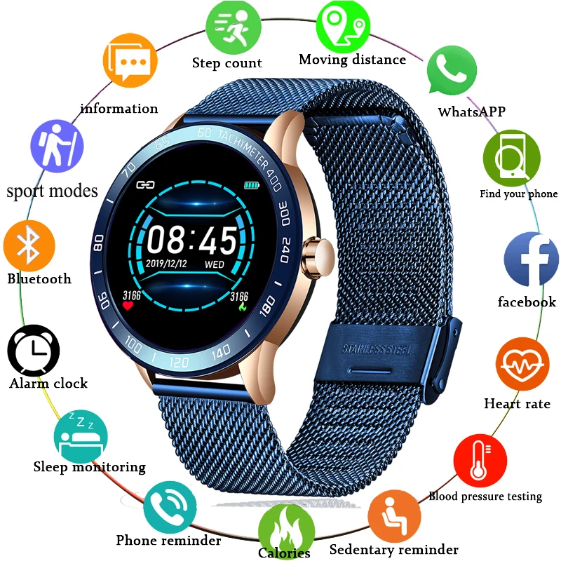 Смарт-часы LIGE мужские спортивные с поддержкой Bluetooth и шагомером | Электроника