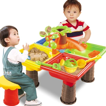 

Outdoor Kids Sand Table Digging Pit Water Beach Toy Set Bucket Seaside Desk Summer For Children Sandglass Play Garden