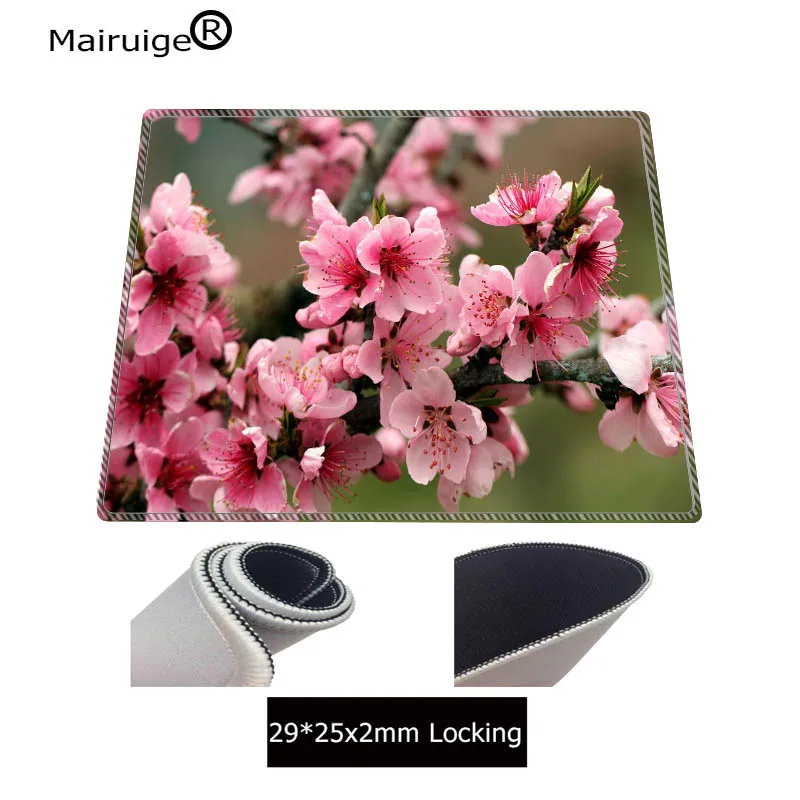  Red White Flower Large Mouse Pad Overlock Edge Big Gaming mouse Pad Send BoyFriend the Best Gift Fo