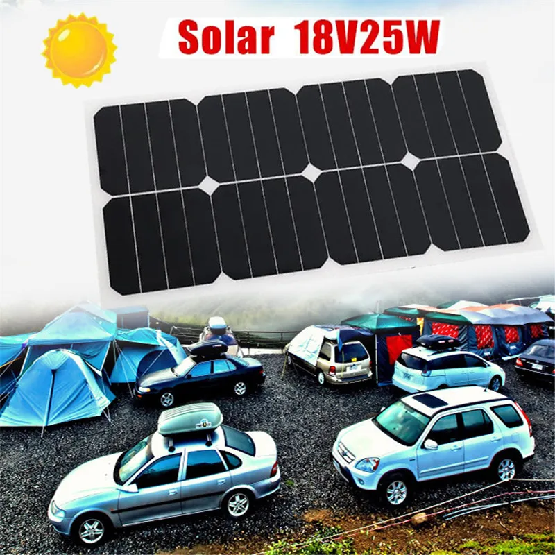 

25W 18V Solar Panel Solar Cells Poly Solar Panel Battery Controller for Motorhome Car Yacht RV Boat