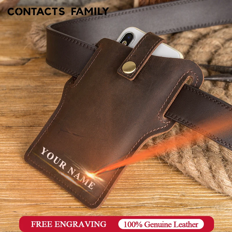 CONTACT'S FAMILY Phone Blet чехол для мужчин кобура мобильного телефона поясная сумка натуральная кожа iPhone 12 Pro