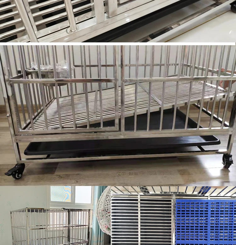 Stainless Steel Dog Cage Live Bottom Small Medium Large Dog Pet Cage
