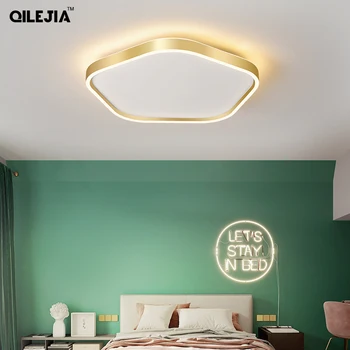 

Modern Led ceiling light for living room bedroom study golden/black Finished Home ceiling lamp indoor fixtures support 110V 220V
