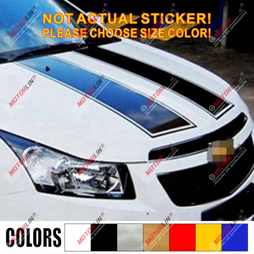 

100cm x 26cm Hood Motorsport Racing Sport Stripes Decal Sticker Car Vinyl pick color no bkgrd