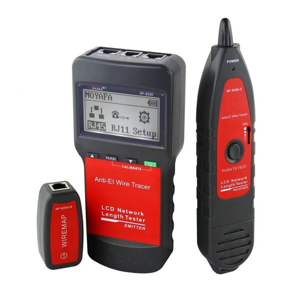 

NF-8200 LAN RJ45 Wire Cable Tester Ethernet Network Wire Tracker Cable Length Tester With Backlight LCD Display