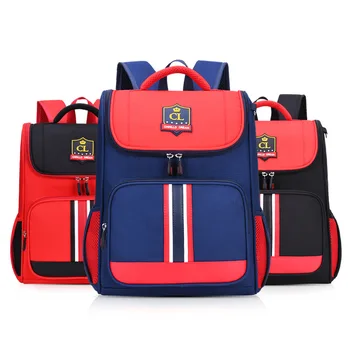 

2 sizes orthopedic kids schoolbags for boys girls British style high-capacity school backpack Fashion waterproof school bags