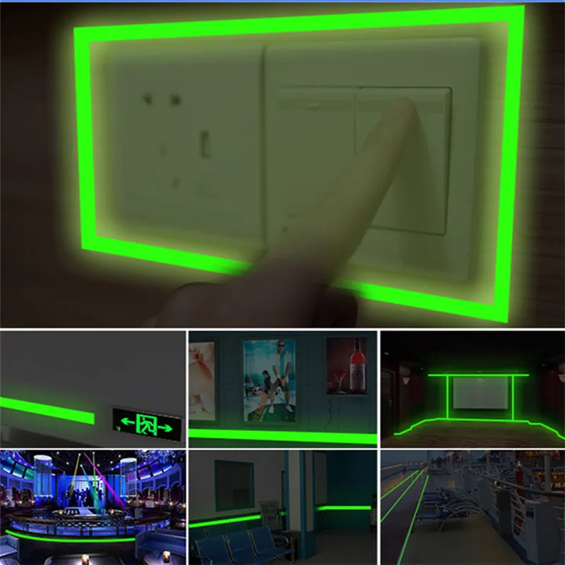 Green/Blue Luminous Self-adhesive Tape for Emergency Safety and Home Decoration