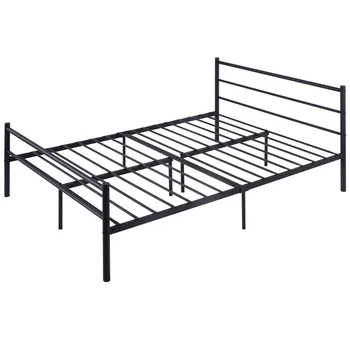 

Modern 77.5" x 55.5" x 35.0" 10 Legs Metal Full Size Bed Frame Bedroom Furniture HW59407