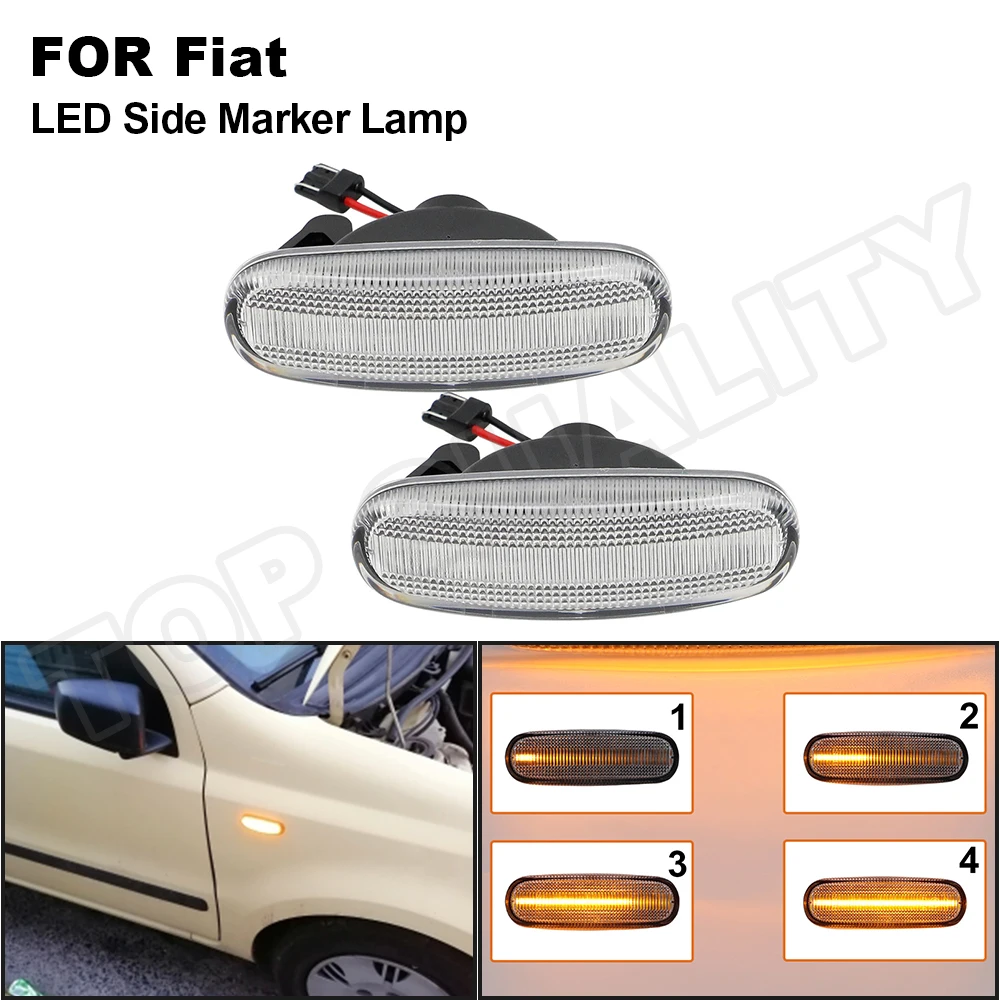 2 шт. динамическая лампа повторитель для Fiat Abarth Grande Punto Panda 199 Doblo Fiorino 3 Idea 350 Linea 323