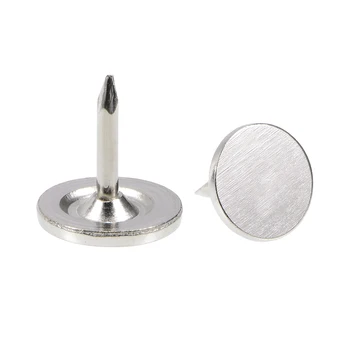 

uxcell Upholstery Nails Tacks 9.5mmx10mm Flat Head Furniture Nails Pins Silver Tone 50 Pcs