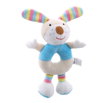 

Children Cute Soft Plush Toys Baby Animal Cartoon Powder Pig Puppy Hand Rattle Ball Plush Toys Crib Hanging Dolls
