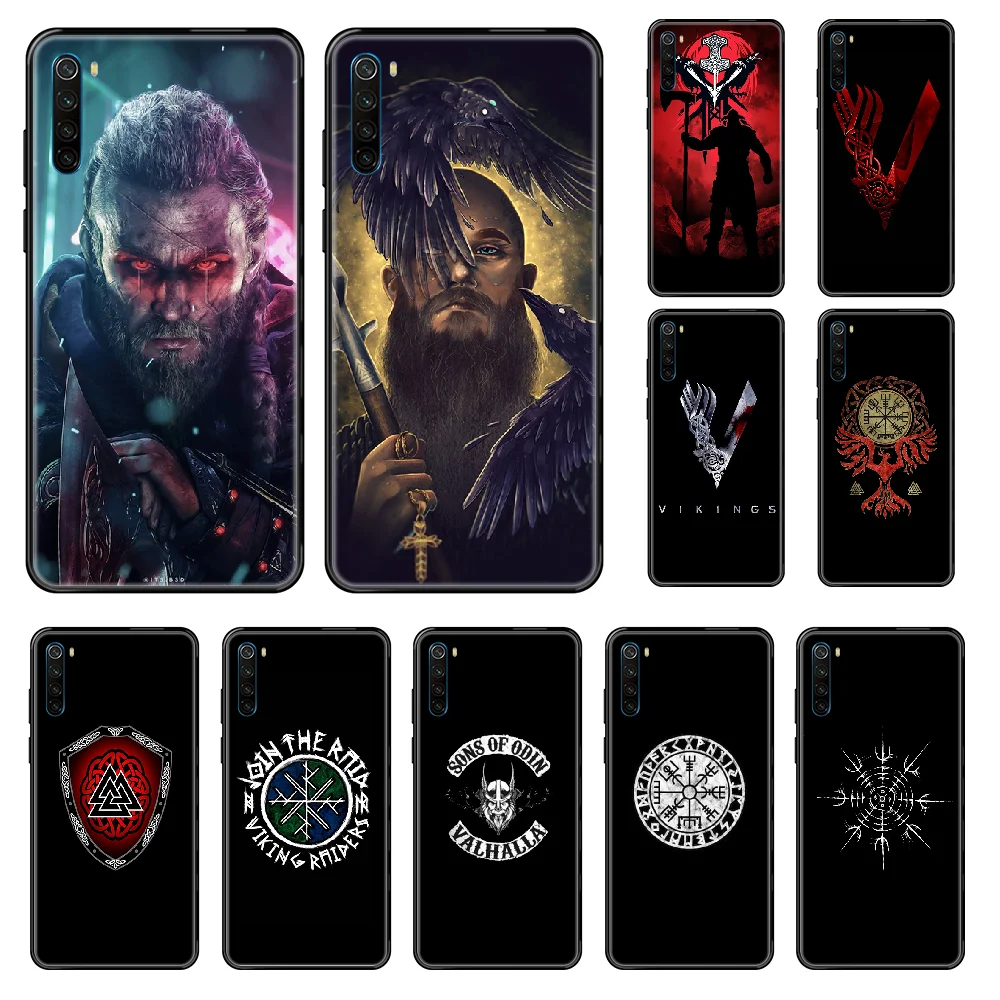 Чехол для телефона Viking скандинавский пиратский Xiaomi Redmi Note S2 4 5 6 7 8 A S X Plus Pro черный