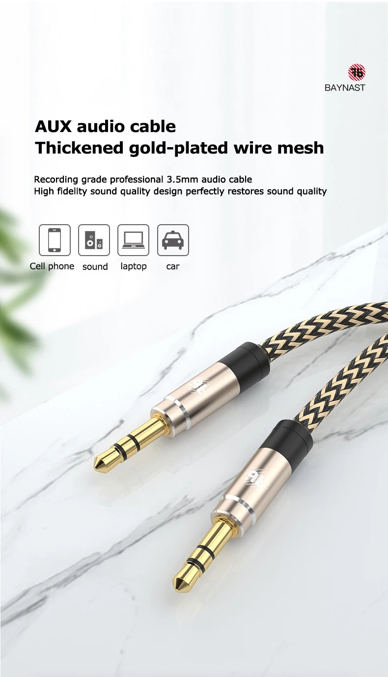 White0.5m 3.5mm 0.5M 1M 2 M Jack Micro Répartiteur de Câble Audio