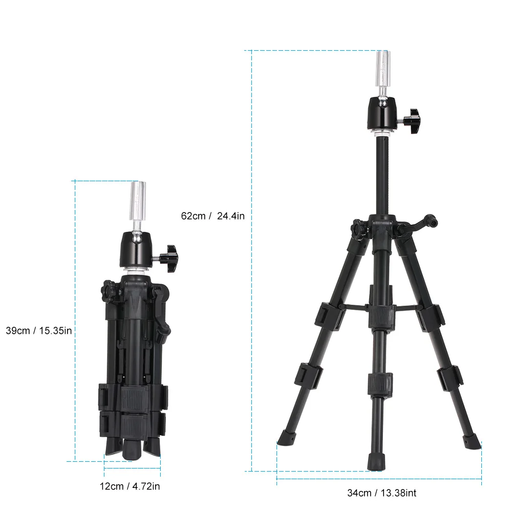 Регулируемый металлический манекен для головы парика, штатив для камеры, штатив для камеры, манекен для головы, подставка для парика, косметологическая стойка с сумкой для переноски
