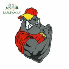 EARLFAMILY 13cm x 13cm Strong Dog Car Stickers JDM Vinyl Car Wrap RV VAN 3D DIY Fine Decal Waterproof Anime Accessories Oem