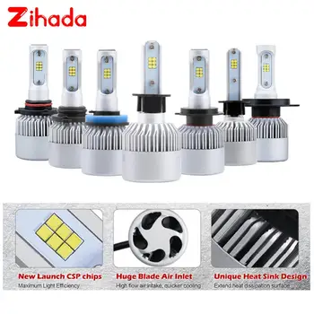 

1PC/2PCS 6000K H1 H3 H4 H7 H11 H13 9004 9005 9007 880 881 Auto S2 Car Headlight Bulbs 40W 8000LM Car Styling Automobile Lamp