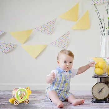 

Wooden Geometric Shapes Montessori Puzzle Wooden Shape Pull Toy Learning Educational Game Baby Toddler Toys for Children#S3