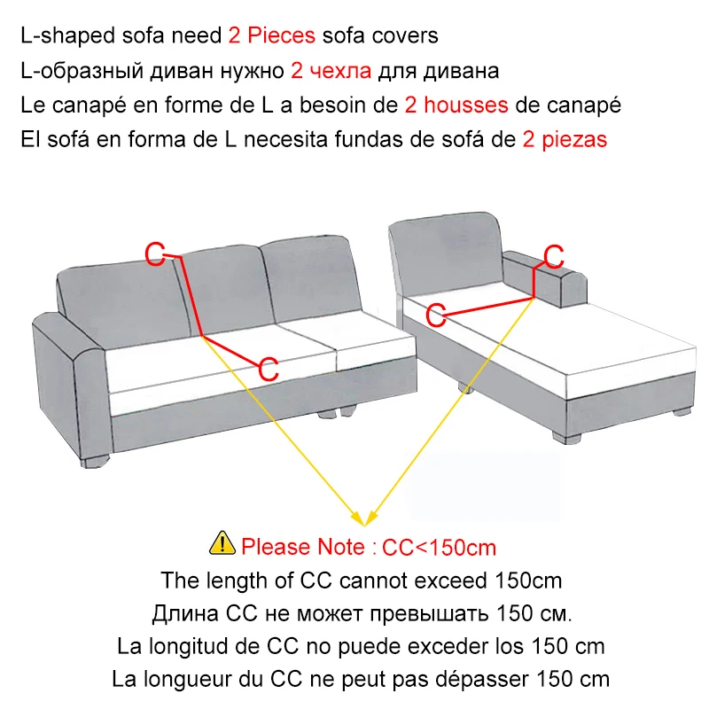 Velvet Plush L Shaped Sofa Cover for Living Room Elastic Furniture Couch  Slipcover Chaise Longue Corner Sofa Cover Stretch|Vỏ sofa| - AliExpress