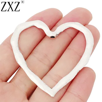 

ZXZ 2pcs Large Hammered Open Heart Charms Pendants for Jewelry Making Findings 57x57mm