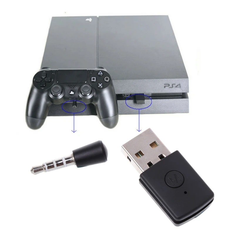 

USB Bluetooth Dongle Wireless Headphone MIC Adapter For PS4 Controller Console