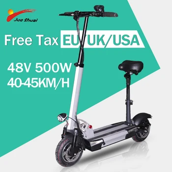 Günstig Elektrische Roller Mit Sitz Lange Abstand 100km 48V Faltbare Einzigen Motor Sicher Skateboard Solide Reifen E Roller EU Duty Free