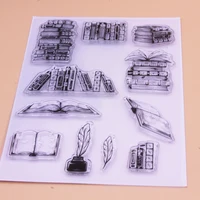 Alinacutle CLEAR STAMPS Book Library Knowledge DIY Scrapbooking Card Album Paper Craft Rubber Transparent Silicon Stamps 4