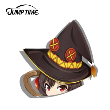 

Jump Time 13cm x 10.7cm Megumin Peeker Konosuba Vinyl Warp Decal Anime Car Stickers Decal For Car Body Windshield Bumper Sticker