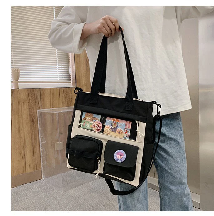 Cute Series Kawaii Bag Japanese for Girls Large Ita Bag Purse Student School Bag Girls Crossbody Bag Clear Pocket Shoulder Bag 
