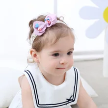 Детский головной убор для девочек, детский бант, аксессуары для волос, Детская резинка для волос, принцесса, цветочный головной венок, 0-12