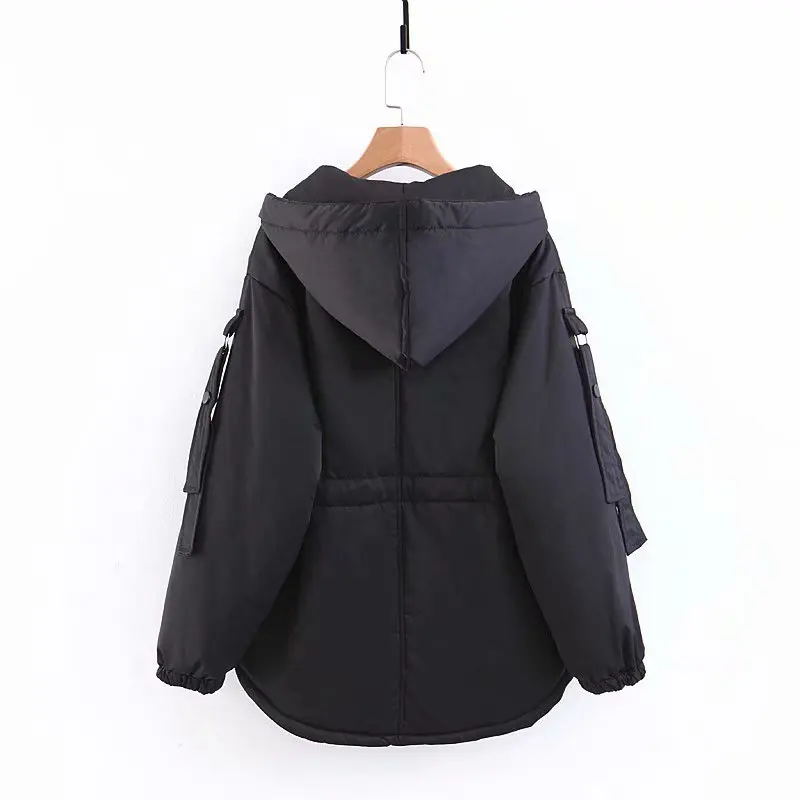 

C201-29119 Korean-style Slim Fit Drawstring Hooded Cotton-padded Clothes Women's Loose-Fit Thick Cotton Coat AliExpress